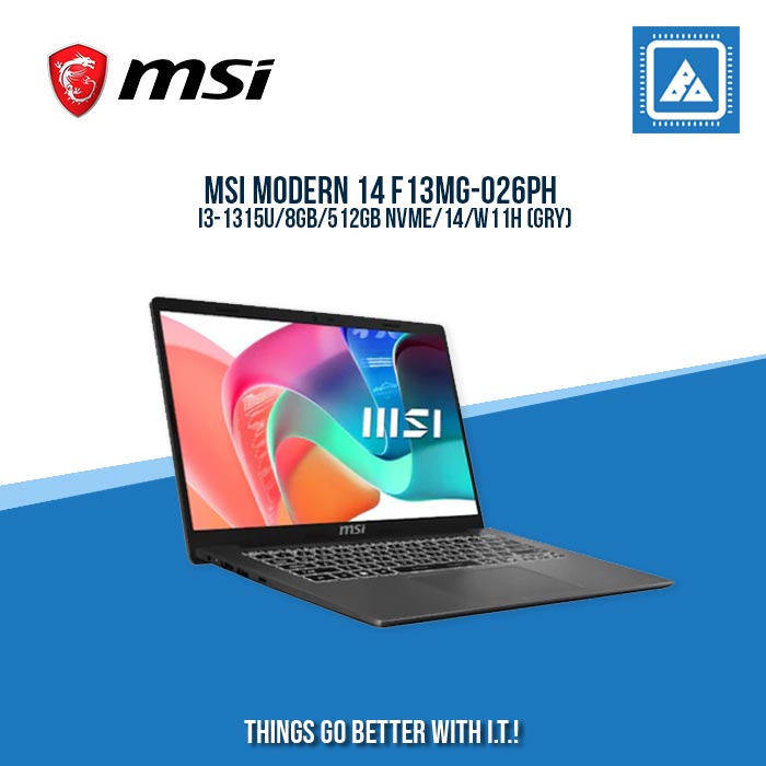 MSI MODERN 14 F13MG-026PH I3-1315U/8GB/512GB NVME | BEST FOR STUDENTS LAPTOP MSI MODERN 14 F13MG-026PH I3-1315U/8GB/512GB NVME | BEST FOR STUDENTS LAPTOP